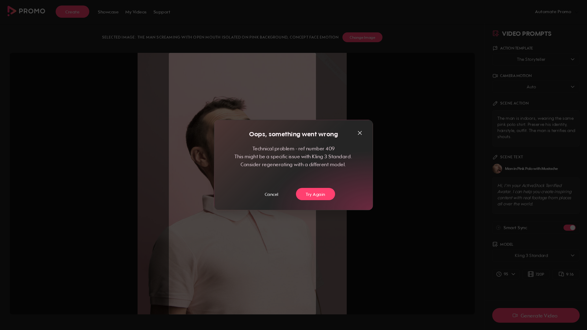 Test failure screenshot